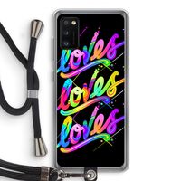 Loves: Samsung Galaxy A41 Transparant Hoesje met koord Loves: Samsung Galaxy A41 Transparant Hoesje met koord