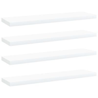 Wandschappen 4 st 40x10x1,5 cm bewerkt hout wit
