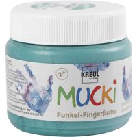 Creativ Company Mucki vingerverf, groen metallic, 150 ml/ 1 doosje