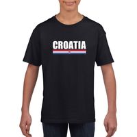 Zwart Kroatie supporter t-shirt voor kinderen XL (158-164)  -