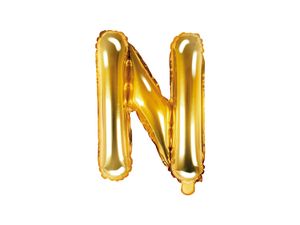 Folieballon Goud Letter &apos;N&apos; - 35cm