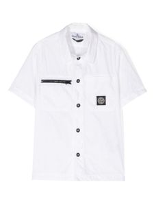 Stone Island Junior chemise en popeline à manches courtes - Blanc