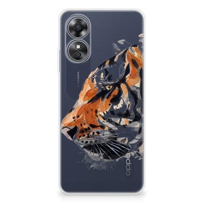 Smartphone hoesje OPPO A17 Watercolor Tiger