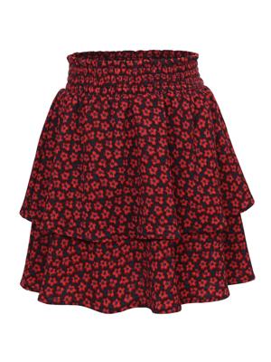 LOOXS Little winter crinckle rok meisjes - rood - bloem