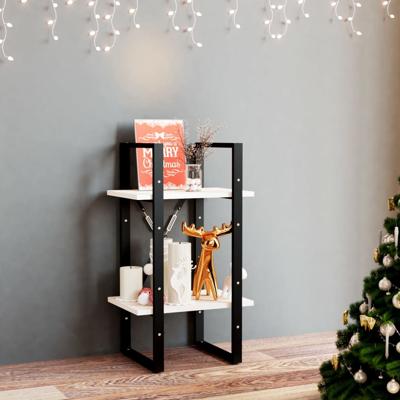 Boekenkast met 2 schappen 40x30x70 cm massief grenenhout wit