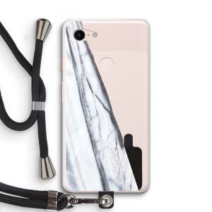 Gestreepte marmer: Pixel 3 XL Transparant Hoesje met koord