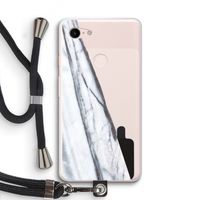 Gestreepte marmer: Pixel 3 XL Transparant Hoesje met koord