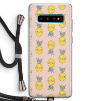 Ananas: Samsung Galaxy S10 Plus Transparant Hoesje met koord