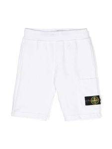 Stone Island Junior short à patch Compass - Blanc