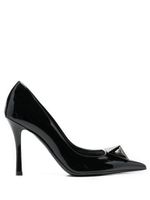 Valentino Garavani escarpins One Stud 100 mm en cuir verni - Noir