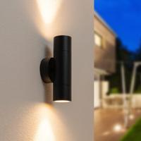 Dax dimbare LED Wandlamp - 2x GU10 Fitting - IP65 Waterdicht - Dimbaar - Up & Down Light - Zwart - Modern - Voor binnen en buiten
