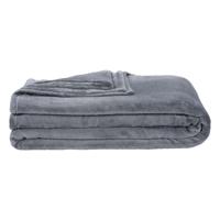 Leen Bakker - Plaid Niek XXL - 240x220 Cm - Polyester - Grijs