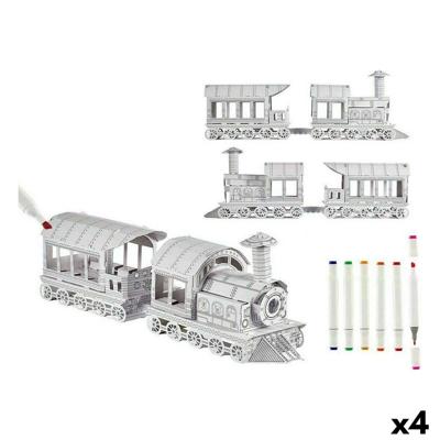 Vaardigheidsspel met Papier Pincello Trein (4 Stuks)