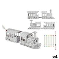 Vaardigheidsspel met Papier Pincello Trein (4 Stuks)