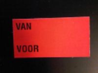 Etiket 3719 fl.rood perm. VAN VOOR 25rl