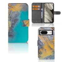Google Pixel 8 | Bookcase | Marble Blue Gold