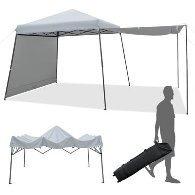 Instant Zonnescherm 300 x 300 cm met Zijwanden Opvouwbare Strandparasol met Tas op Wieltjes UV-Bescherming Buiten Beschutting