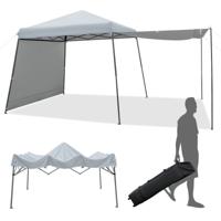 Instant Zonnescherm 300 x 300 cm met Zijwanden Opvouwbare Strandparasol met Tas op Wieltjes UV-Bescherming Buiten Beschutting