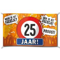 25 jaar feestartikelen - Gevelvlag verjaardag - 100 x 150 cm - polyester