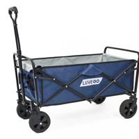Luvego Bolderkar Opvouwbaar - Tot 80KG Draagvermogen - 90L - 90x52x55 CM - 360º Wielen - Bolderwagen / Bolderkarren / Strandkar / Trekkar / Plooibare Bolderkar - Voor Strand - Donkerblauw
