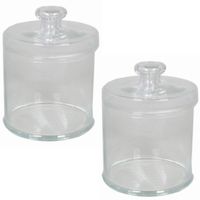 3x Glazen voorraadpotten/bewaarpotten 4000 ml met deksel 16 x 21 cm