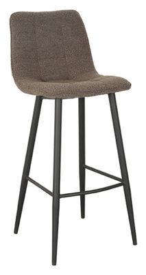 LABEL51 Barkruk 'Jelt' Bouclé, kleur Bruin (zithoogte 78cm)