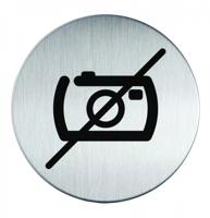 Novioproducts Pictogram zelfklevend rond geen foto's RVS