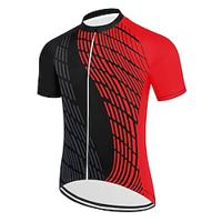 Voor heren Wielrenshirt Korte mouw Fietsen T-shirt Kleding Bovenlichaam met 3 achterzakken Bergracen Wegwielrennen Sneldrogend Rits Aan De Voorzijde Lampenkatoen Rood Spandex Sport Kleding Lightinthebox - thumbnail