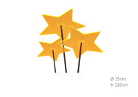 3 stuks! Zonnevangers Ster Geel medium 120x15 cm Cazador Del Sol - Cazador del sol