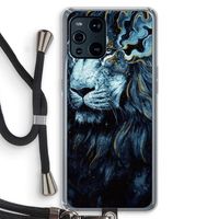Darkness Lion: Oppo Find X3 Pro Transparant Hoesje met koord