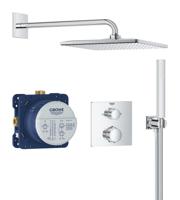 Grohe Precision Thermostat Perfect shower set met Vitalio Rain Mono 310 Cube Chroom