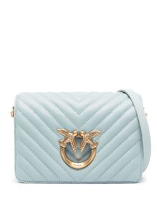 PINKO sac à bandoulière Love Click en cuir - Bleu