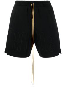 RHUDE short à taille à lien de resserrage - Noir