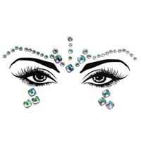 3 PC'S voorhoofd groene Masquerade make-up acryl gezicht sticker stijl: YT-67