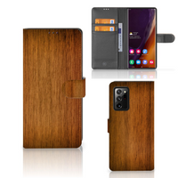 Samsung Galaxy Note20 Ultra Book Style Case Donker Hout