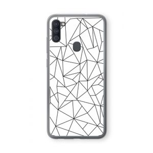 Geometrische lijnen zwart: Samsung Galaxy A11 Transparant Hoesje