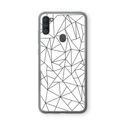 Geometrische lijnen zwart: Samsung Galaxy A11 Transparant Hoesje