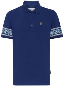 Philipp Plein polo en coton à patch logo - Bleu