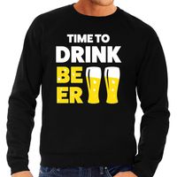 Time to drink Beer tekst sweater zwart voor heren