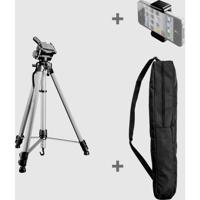 Walimex Pro 22008 Tripod Werkhoogte: 550 - 1460 mm Zwart, Zilver Incl. zwengel, Incl. tas, Waterpas