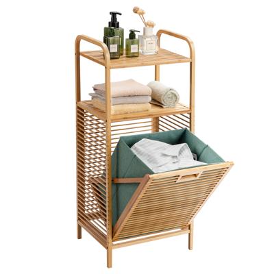 Uitklapbare Wasmand Uitklapbare Wasmand Badkamerplank 40,5 x 33 x 95,5 cm Natuur