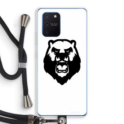 Angry Bear (white): Samsung Galaxy Note 10 Lite Transparant Hoesje met koord
