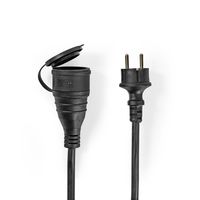 Nedis Verlengkabel Male naar Female | 15 m | 3680 W | Zwart | 1 stuks - PECN115FBK PECN115FBK