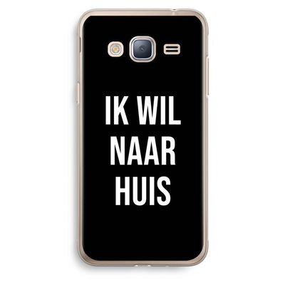 Ik wil naar huis - Zwart: Samsung Galaxy J3 (2016) Transparant Hoesje