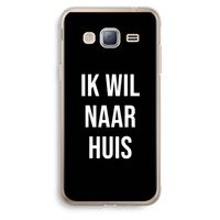 Ik wil naar huis - Zwart: Samsung Galaxy J3 (2016) Transparant Hoesje