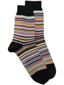 Paul Smith chaussettes rayées à logo imprimé - Noir