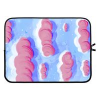 Roze wolken met vogels: Laptop sleeve 15 inch