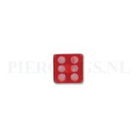 Balletje 1.2 mm acryl dobbelsteen rood