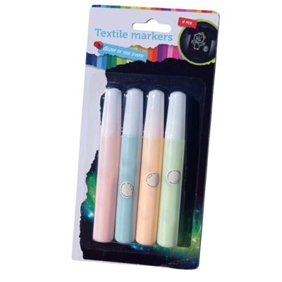 Textielstiften Glow in the dark - 4x stuks - Blacklight party - Halloween - Carnaval Textielstiften Glow in the dark - 4x stuks - Blacklight party - Halloween - Carnaval