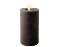 Lumineo LED kaars Grijs/warm wit 7x15cm - thumbnail